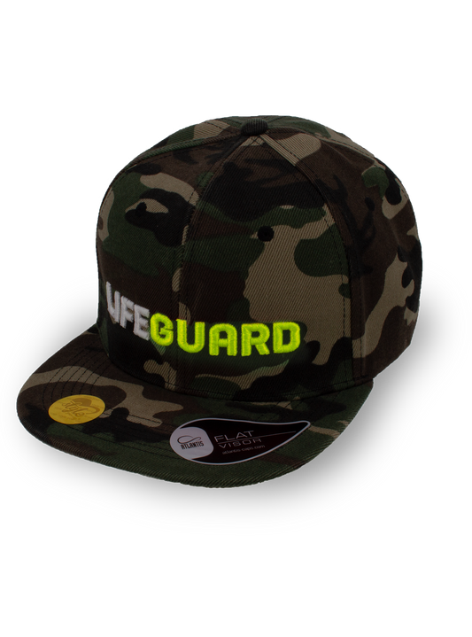 CASQUETTE SNAPBACK UNISEXE - SAUVETEUR - CAMOUFLAGE JAUNE NÉON
