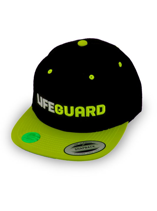 CASQUETTE SNAPBACK UNISEXE - SAUVETEUR / NOIR - JAUNE NÉON