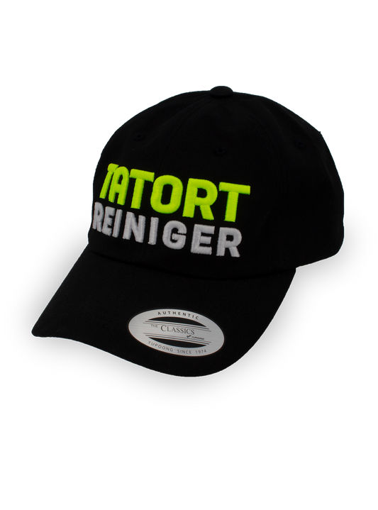BASEBALL UNISEX CAP - CRIME SCENE CLEANER / BLACK-NEON YELLOW