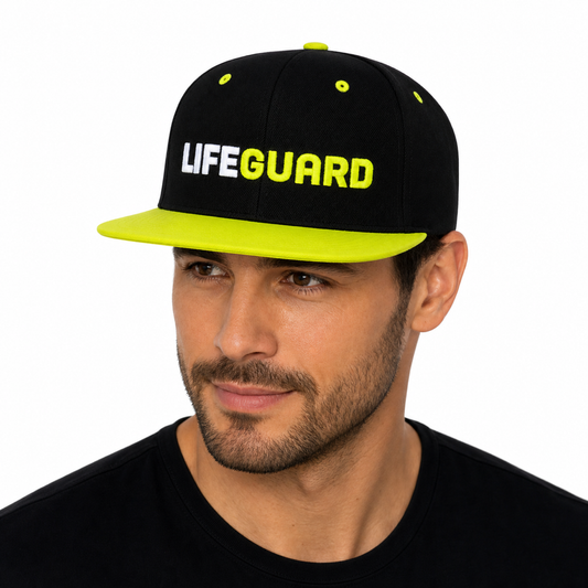 SNAPBACK UNISEX CAP - LIFEGUARD / BLACK - NEON GELB