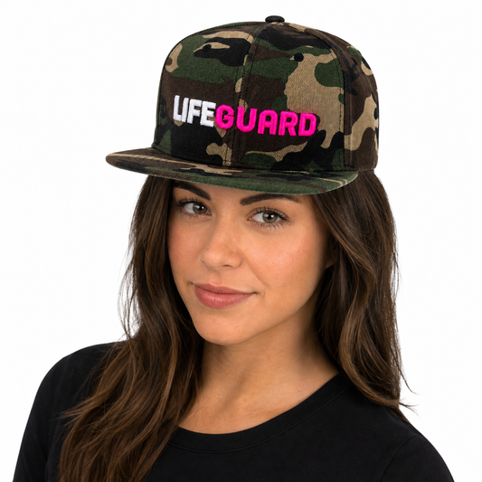 SNAPBACK UNISEX CAP - LIFEGUARD - CAMOUFLAGE PINK