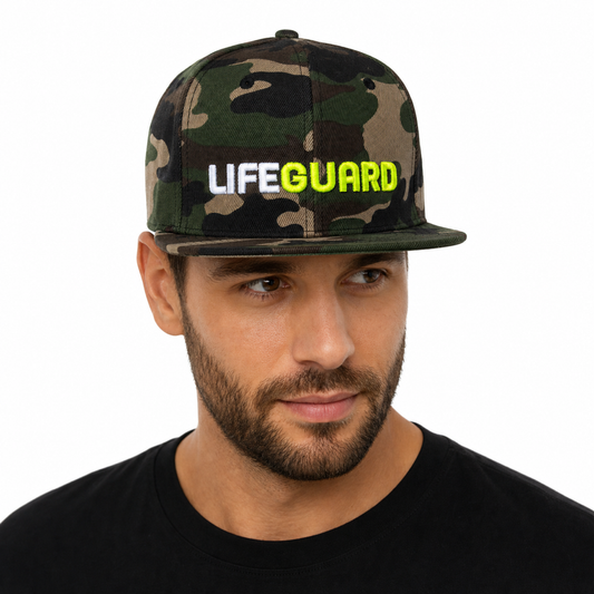 SNAPBACK UNISEX CAP - LIFEGUARD - CAMOUFLAGE NEON GELB
