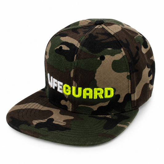 SNAPBACK UNISEX CAP - LIFEGUARD - CAMOUFLAGE NEON GELB