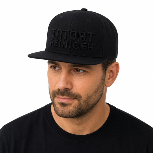 SNAPBACK UNISEX CAP - TATORTREINIGER / BLACK-BLACK
