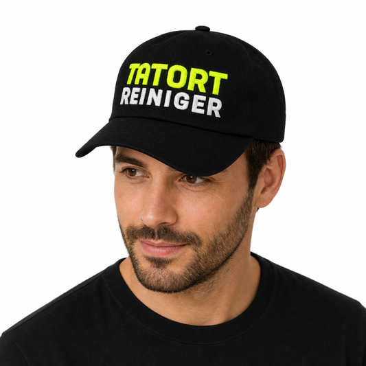 BASEBALL UNISEX CAP - TATORTREINIGER / BLACK-NEON GELB