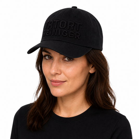 BASEBALL UNISEX CAP - TATORTREINIGER / BLACK-BLACK
