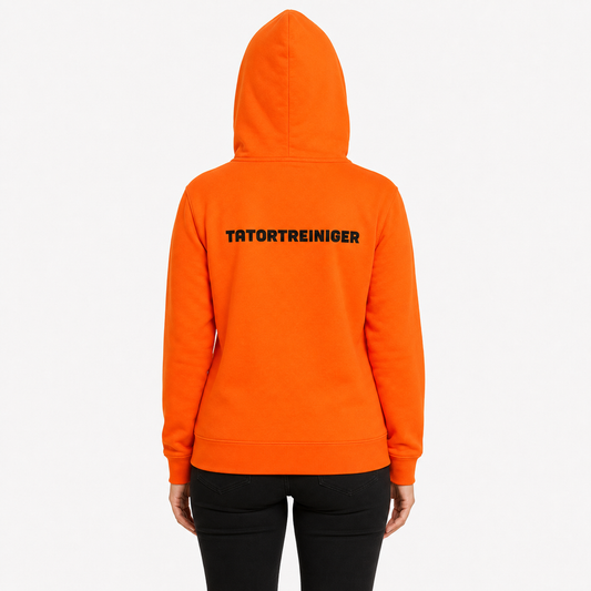 Hoodie Orange -"TATORTREINIGER"